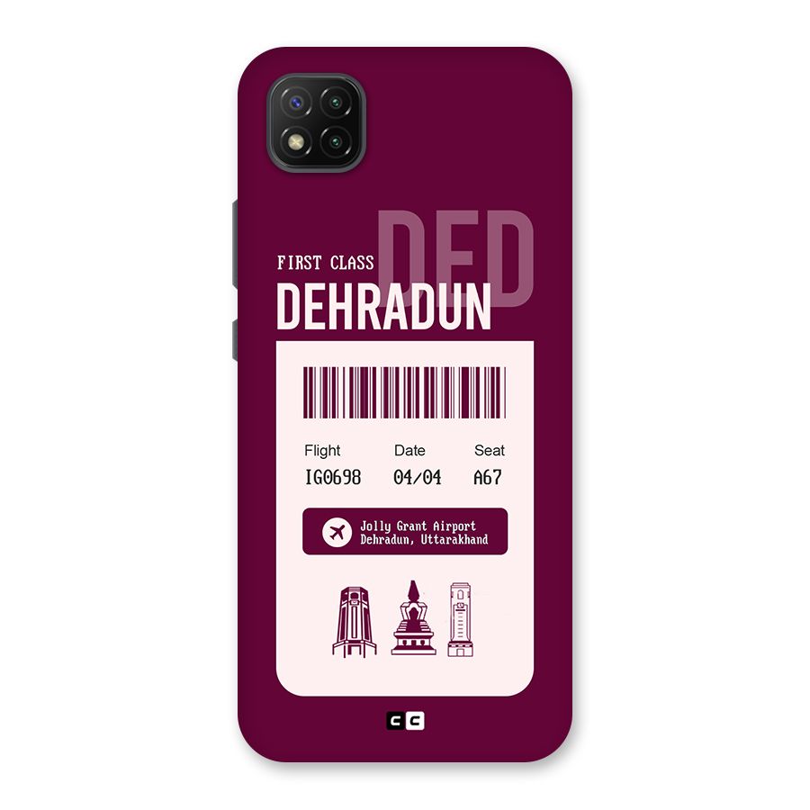 Dehradun Boarding Pass Back Case for Poco C3