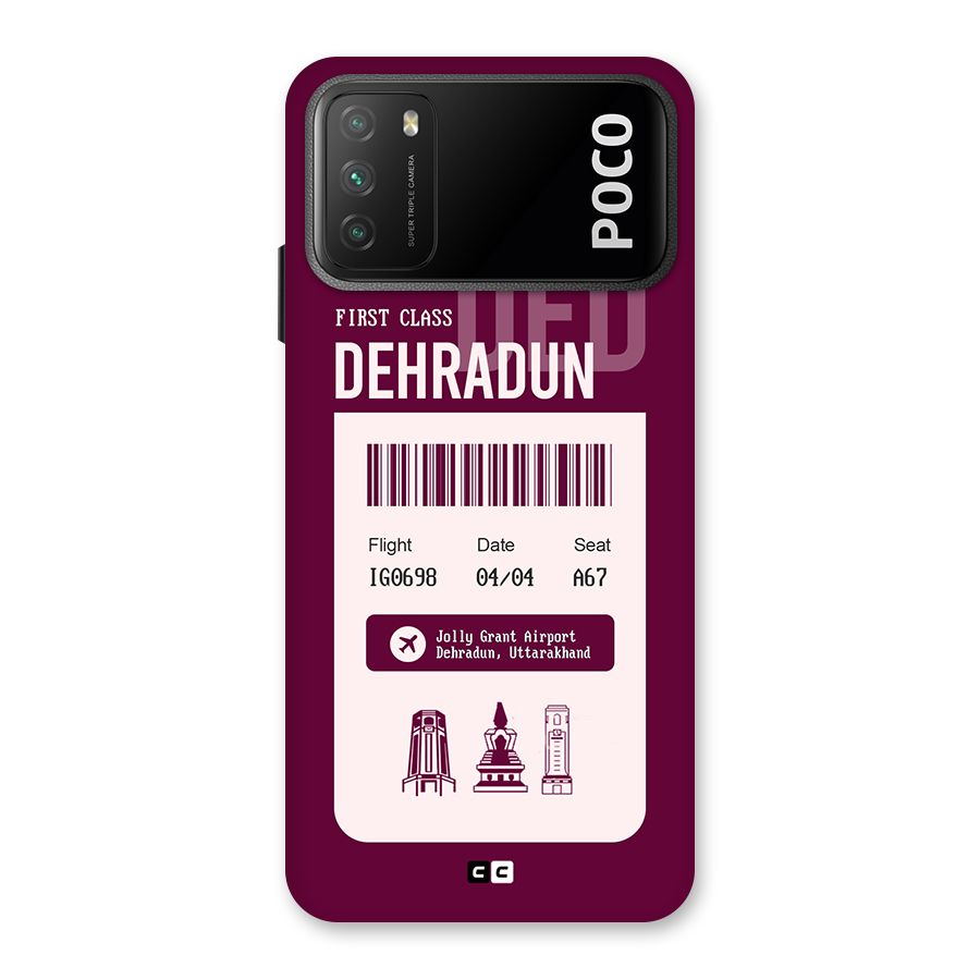 Dehradun Boarding Pass Back Case for Poco M3
