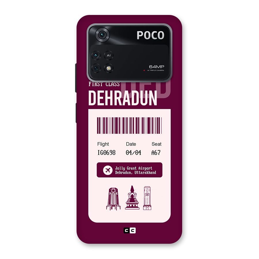 Dehradun Boarding Pass Back Case for Poco M4 Pro 4G