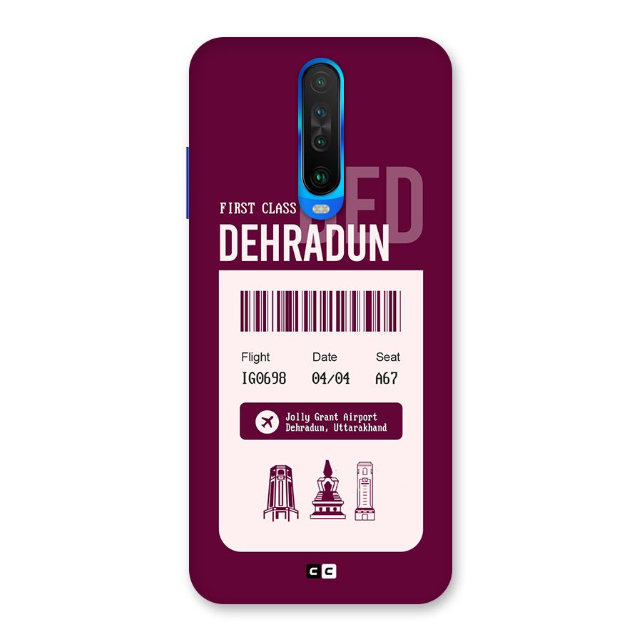 Dehradun Boarding Pass Back Case for Poco X2