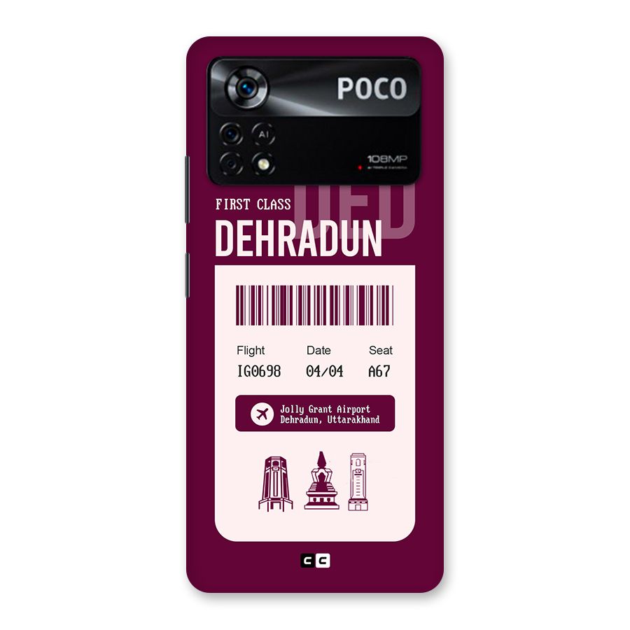 Dehradun Boarding Pass Back Case for Poco X4 Pro 5G