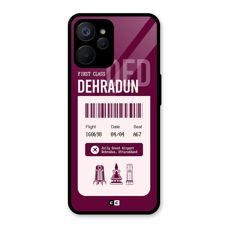 Dehradun Boarding Pass Glass Back Case for Realme 9i 5G
