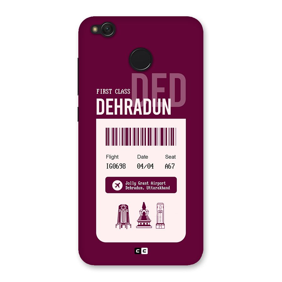Dehradun Boarding Pass Back Case for Redmi 4