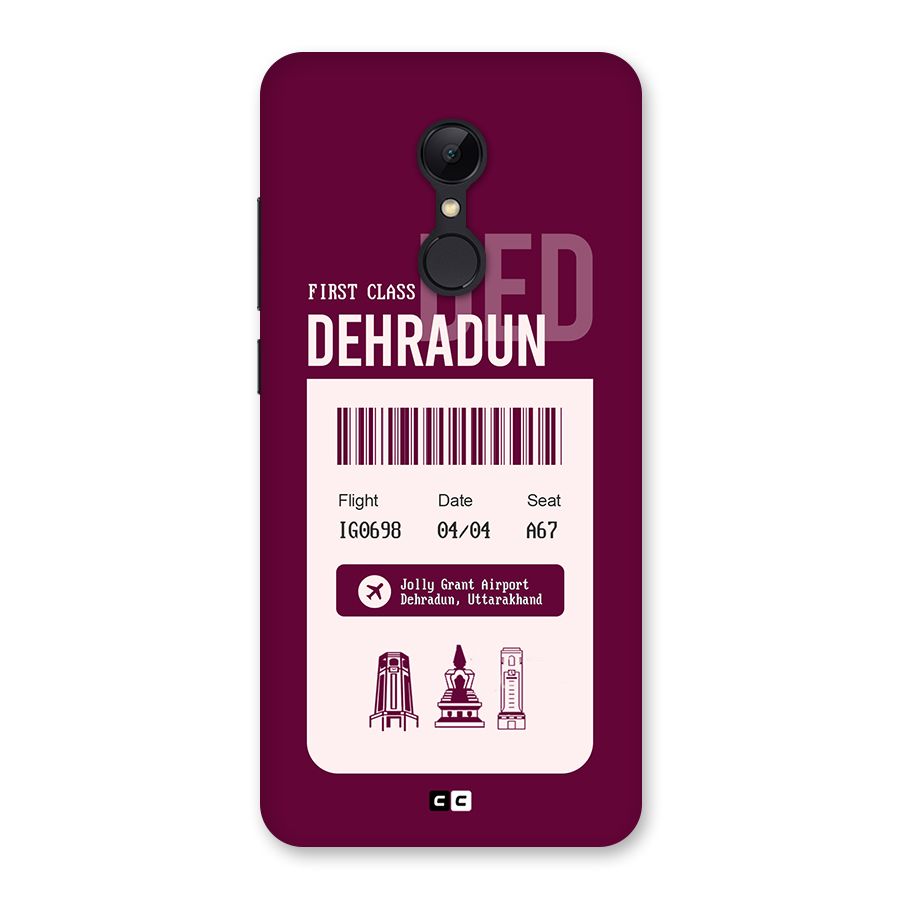 Dehradun Boarding Pass Back Case for Redmi 5