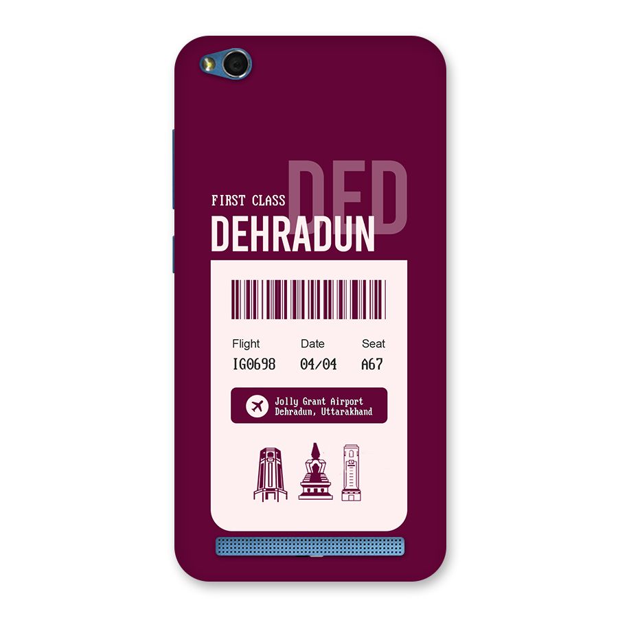 Dehradun Boarding Pass Back Case for Redmi 5A