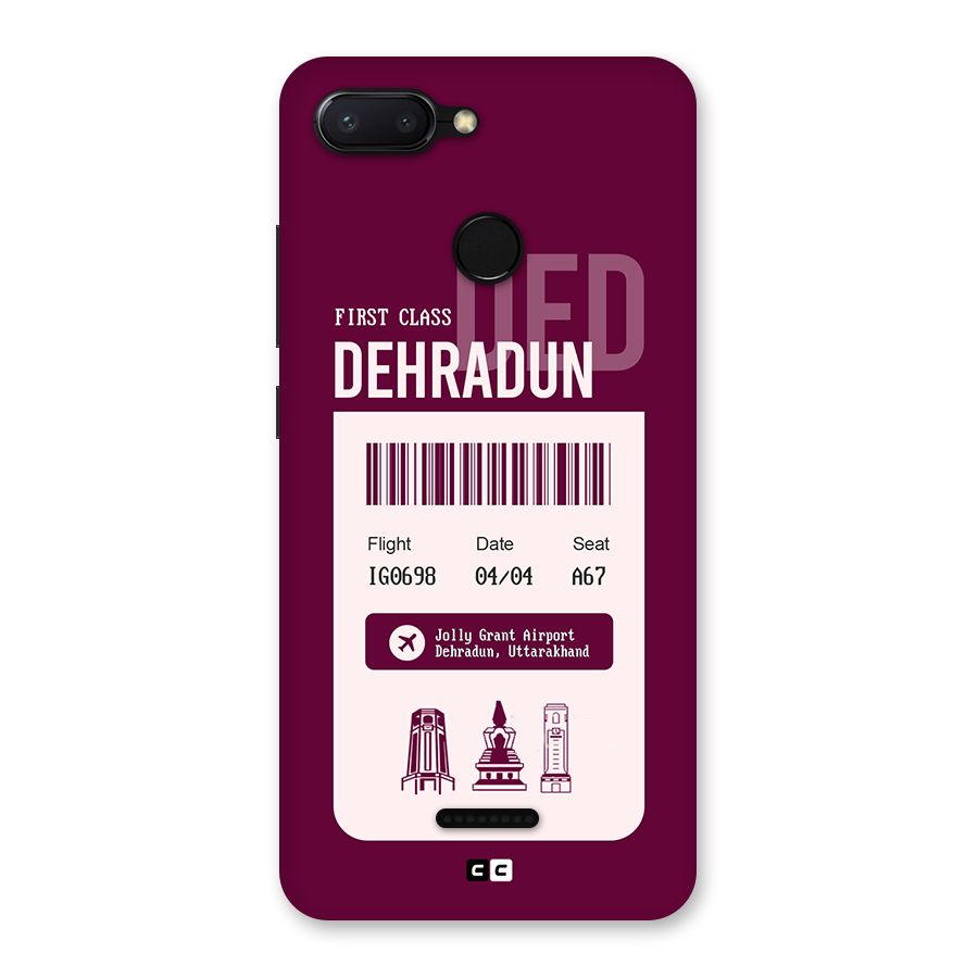 Dehradun Boarding Pass Back Case for Redmi 6