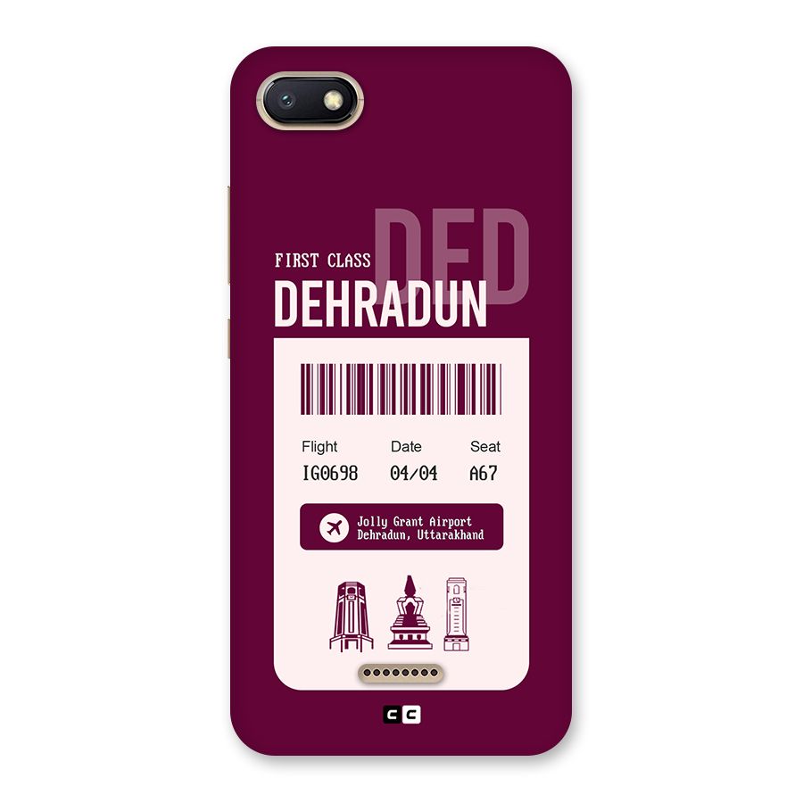 Dehradun Boarding Pass Back Case for Redmi 6A