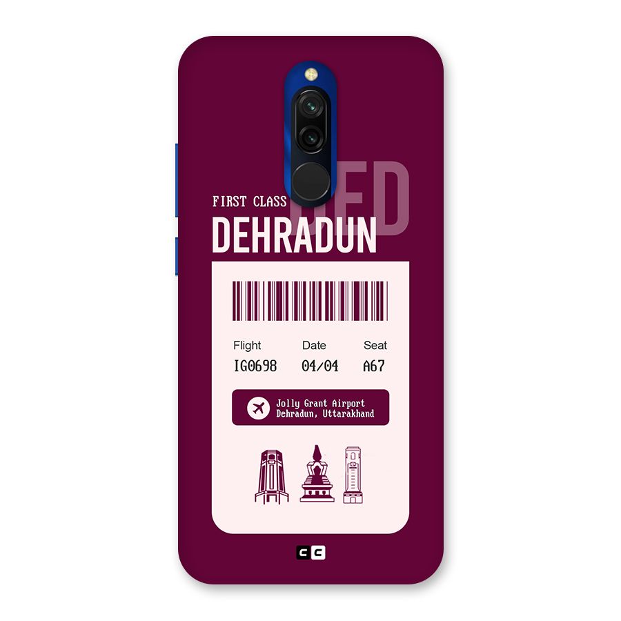 Dehradun Boarding Pass Back Case for Redmi 8