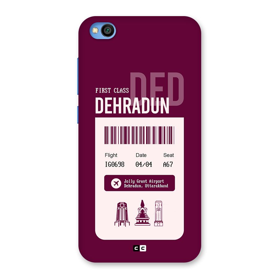 Dehradun Boarding Pass Back Case for Redmi Go