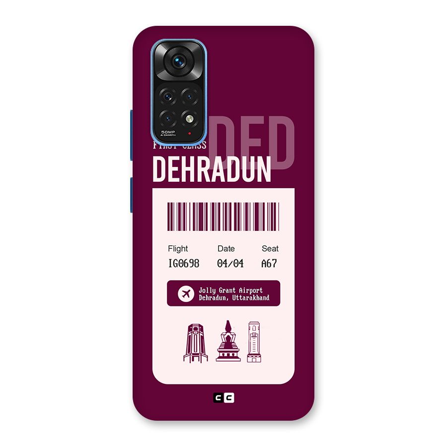 Dehradun Boarding Pass Back Case for Redmi Note 11S