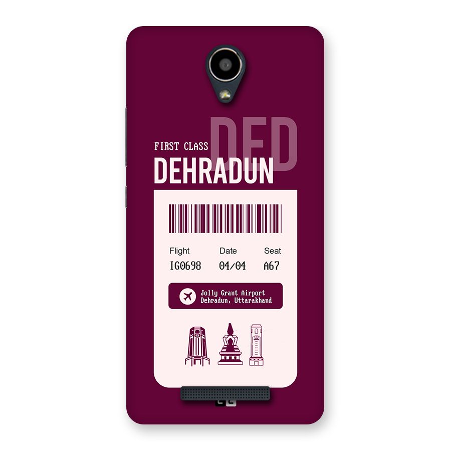 Dehradun Boarding Pass Back Case for Redmi Note 2