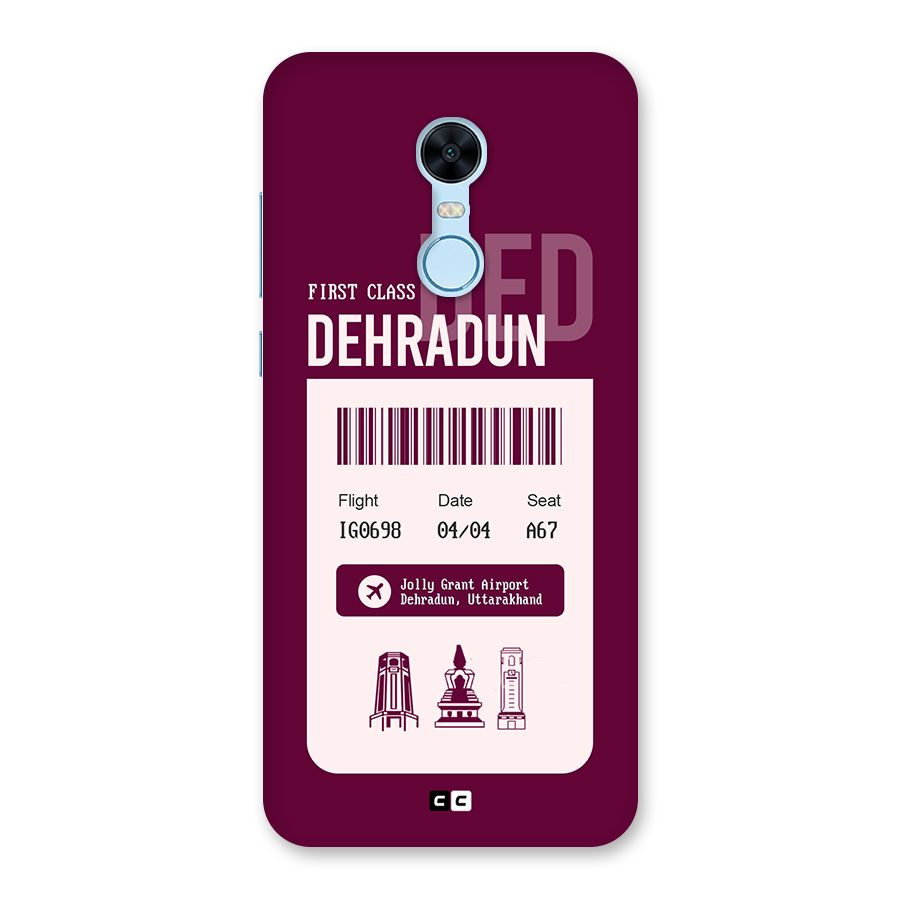 Dehradun Boarding Pass Back Case for Redmi Note 5