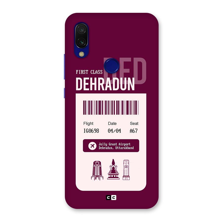 Dehradun Boarding Pass Back Case for Redmi Y3
