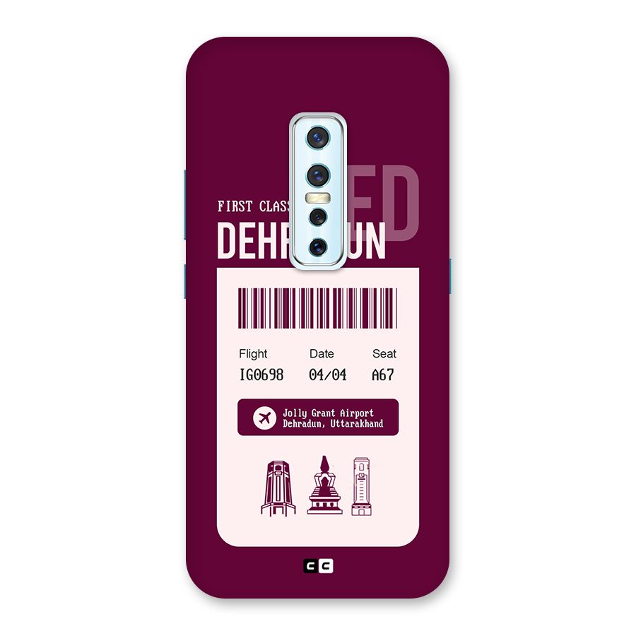 Dehradun Boarding Pass Back Case for Vivo V17 Pro