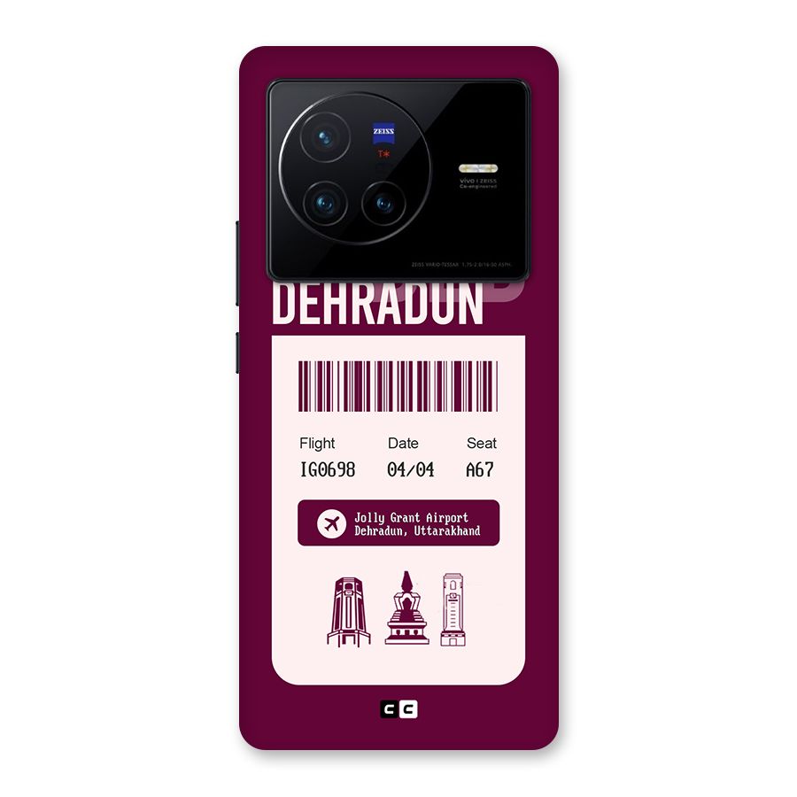 Dehradun Boarding Pass Back Case for Vivo X80