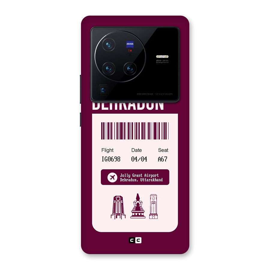 Dehradun Boarding Pass Back Case for Vivo X80 Pro