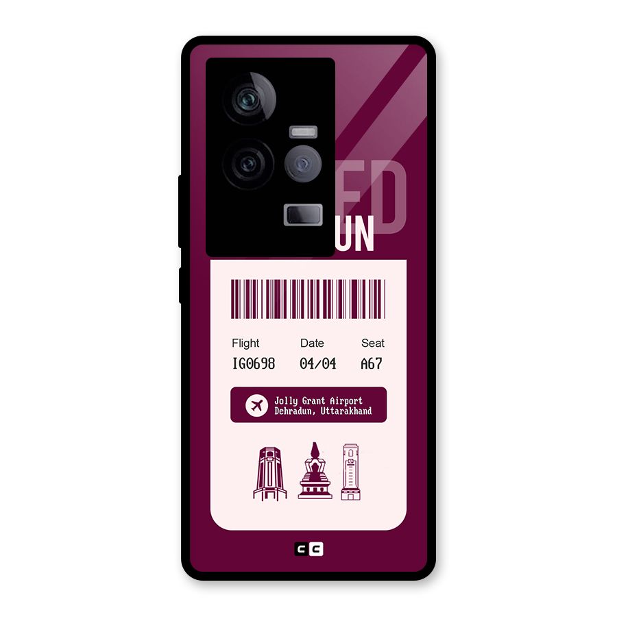 Dehradun Boarding Pass Glass Back Case for Vivo iQOO 11 5G