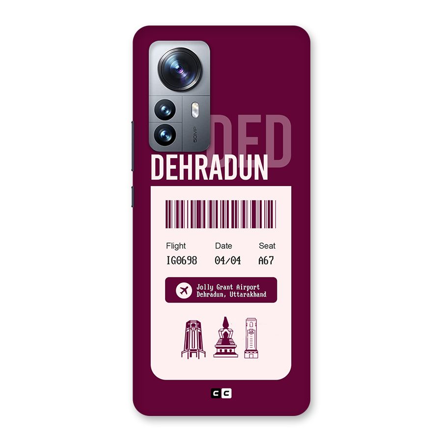 Dehradun Boarding Pass Back Case for Xiaomi 12 Pro