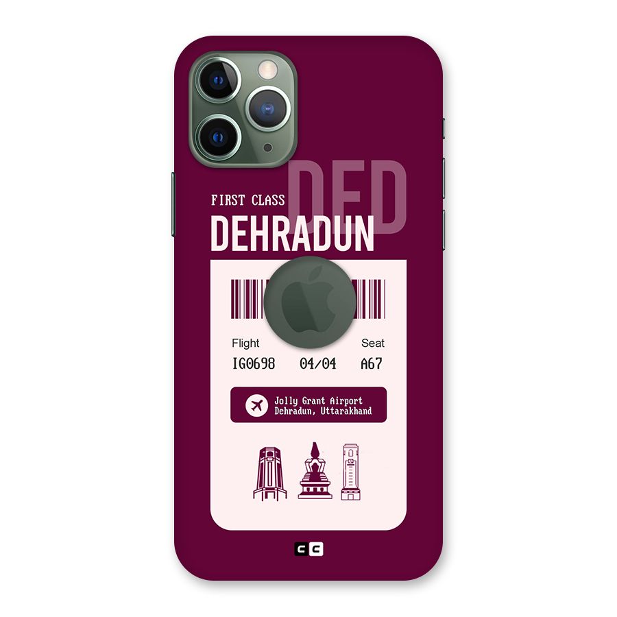 Dehradun Boarding Pass Back Case for iPhone 11 Pro Logo  Cut