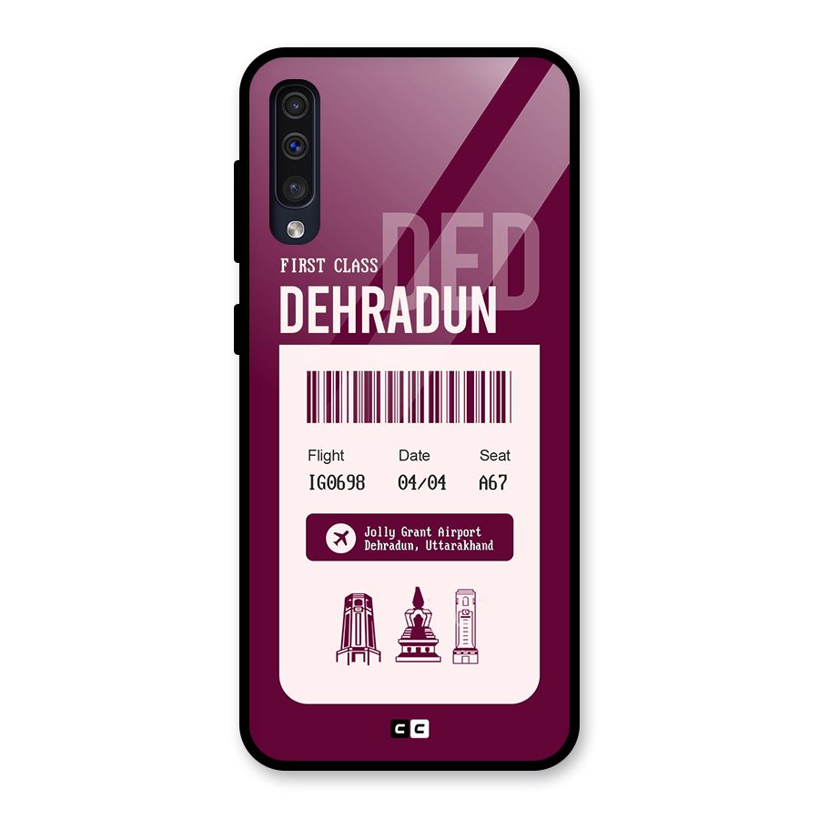 Dehradun Boarding Pass Glass Back Case for Galaxy A30s