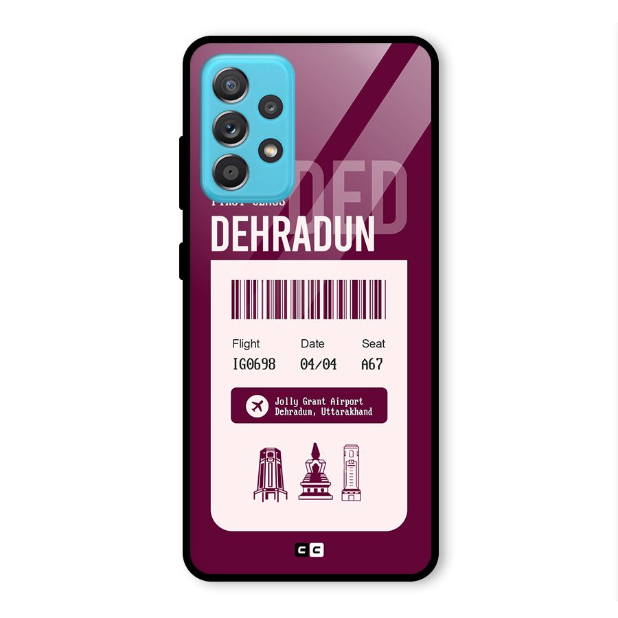 Dehradun Boarding Pass Glass Back Case for Galaxy A52