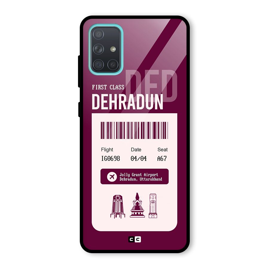 Dehradun Boarding Pass Glass Back Case for Galaxy A71
