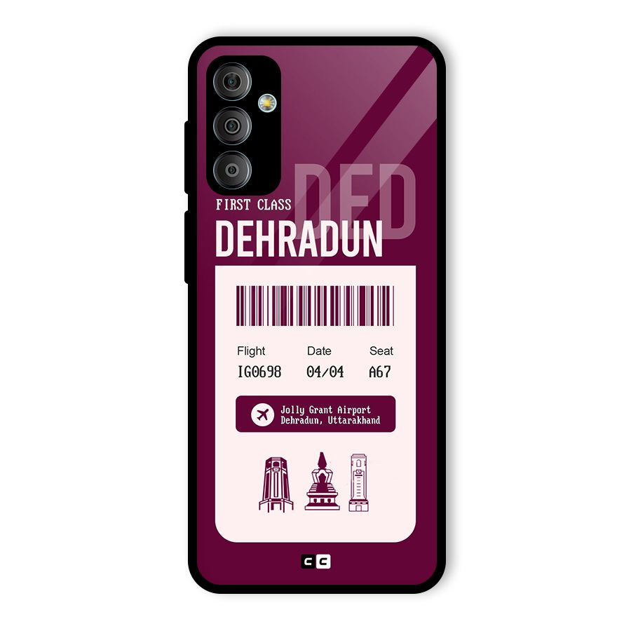 Dehradun Boarding Pass Glass Back Case for Galaxy F23