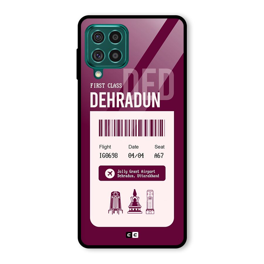 Dehradun Boarding Pass Glass Back Case for Galaxy F62