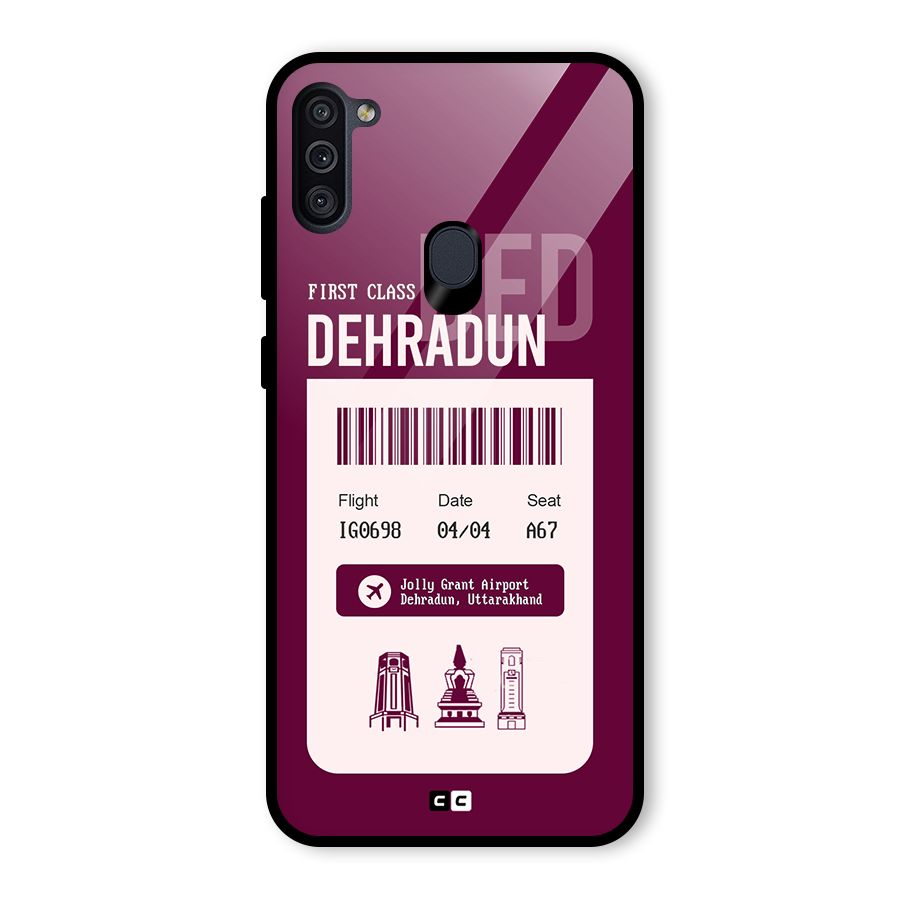 Dehradun Boarding Pass Glass Back Case for Galaxy M11