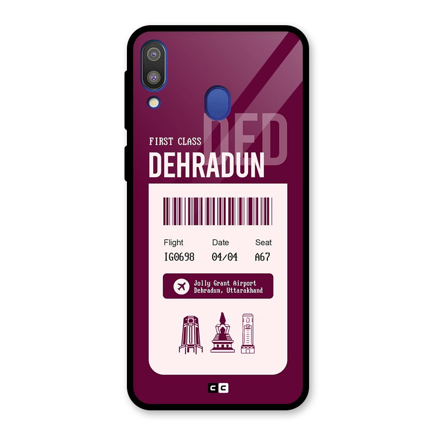 Dehradun Boarding Pass Glass Back Case for Galaxy M20