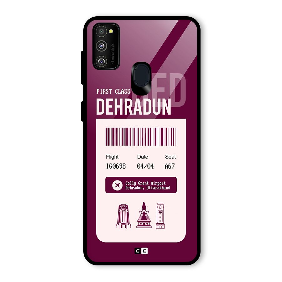 Dehradun Boarding Pass Glass Back Case for Galaxy M30s