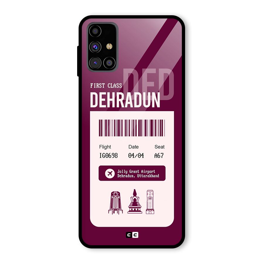 Dehradun Boarding Pass Glass Back Case for Galaxy M31s