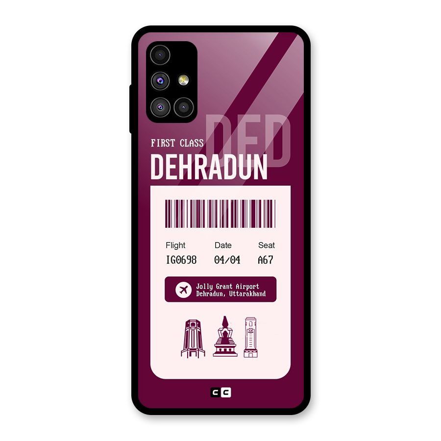 Dehradun Boarding Pass Glass Back Case for Galaxy M51