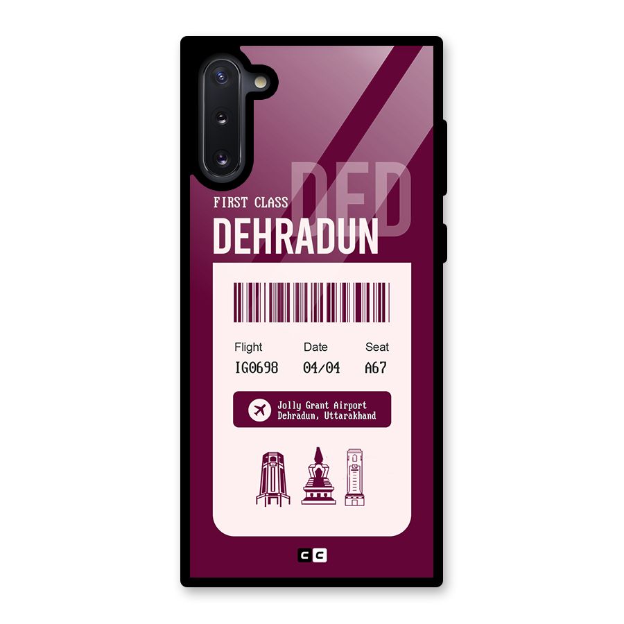 Dehradun Boarding Pass Glass Back Case for Galaxy Note 10