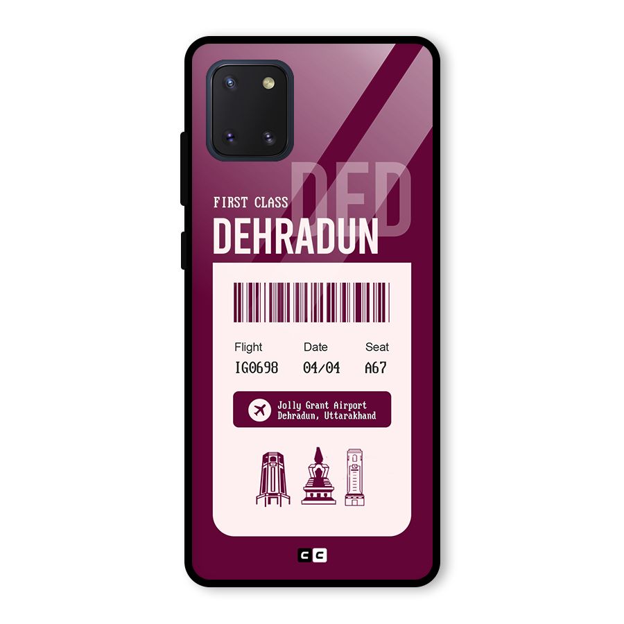 Dehradun Boarding Pass Glass Back Case for Galaxy Note 10 Lite