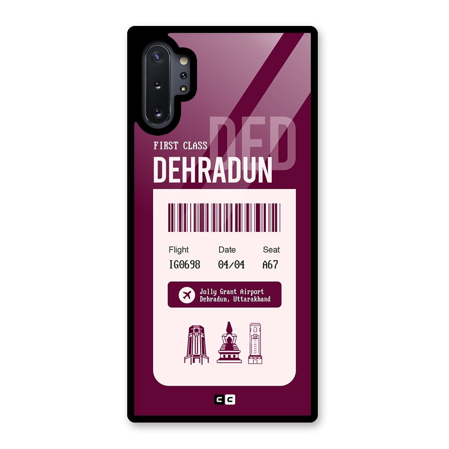 Dehradun Boarding Pass Glass Back Case for Galaxy Note 10 Plus
