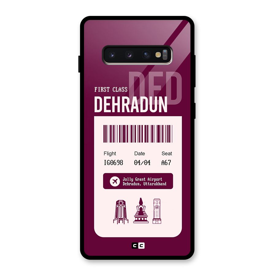 Dehradun Boarding Pass Glass Back Case for Galaxy S10 Plus