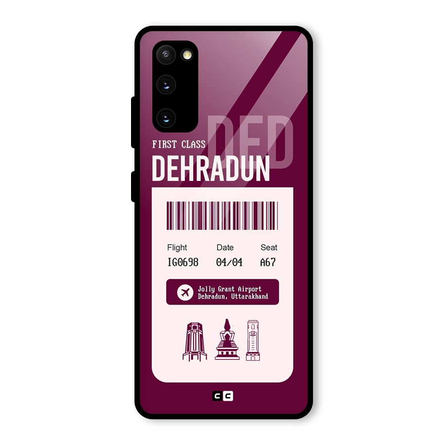 Dehradun Boarding Pass Glass Back Case for Galaxy S20 FE 5G