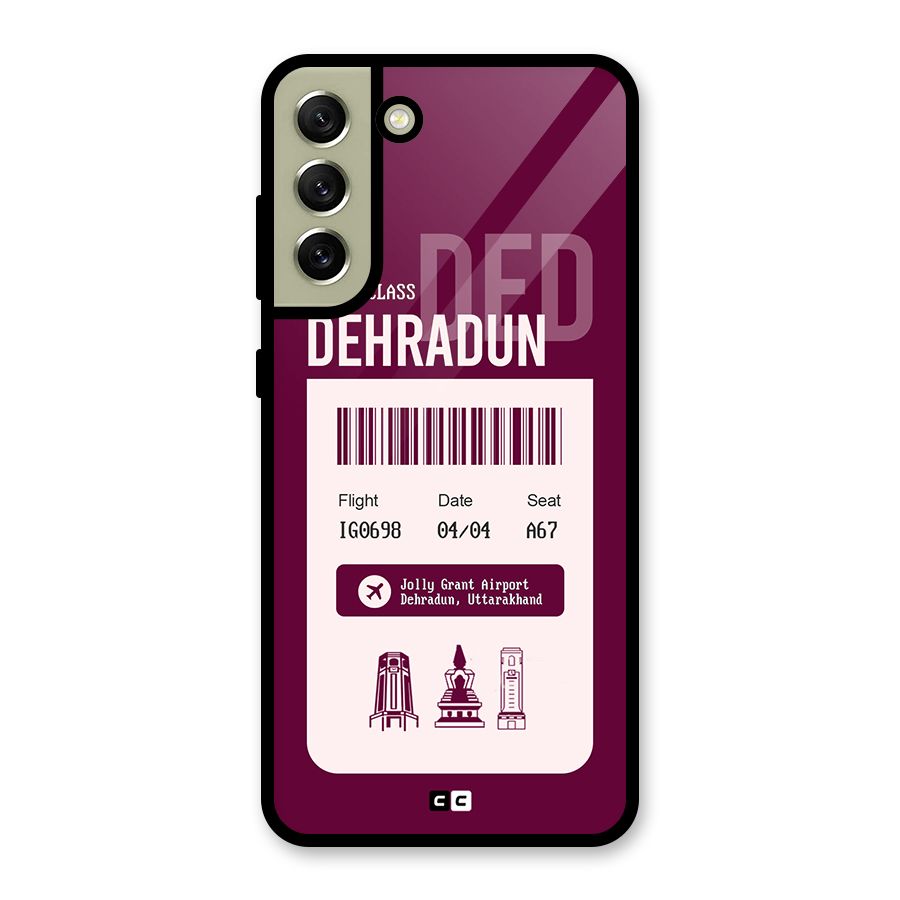 Dehradun Boarding Pass Glass Back Case for Galaxy S21 FE 5G