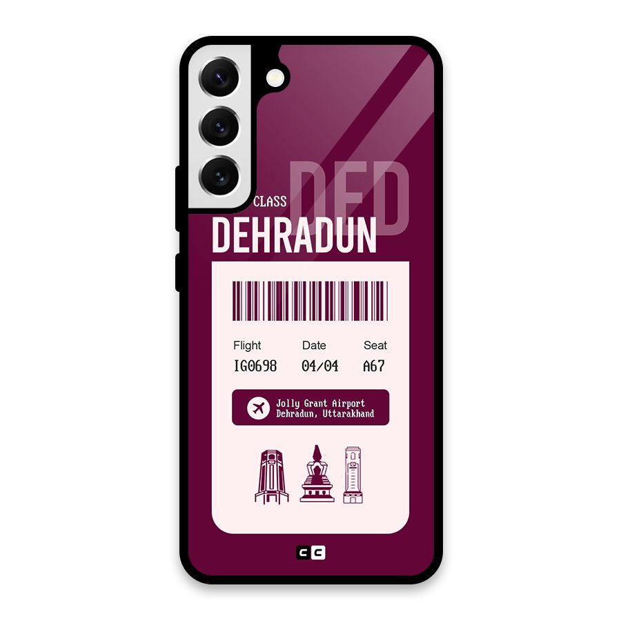 Dehradun Boarding Pass Glass Back Case for Galaxy S22 Plus 5G