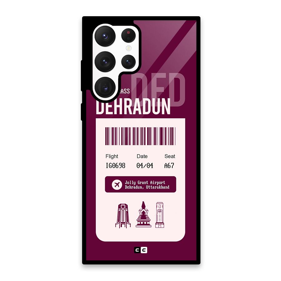 Dehradun Boarding Pass Glass Back Case for Galaxy S22 Ultra 5G