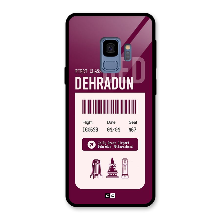 Dehradun Boarding Pass Glass Back Case for Galaxy S9