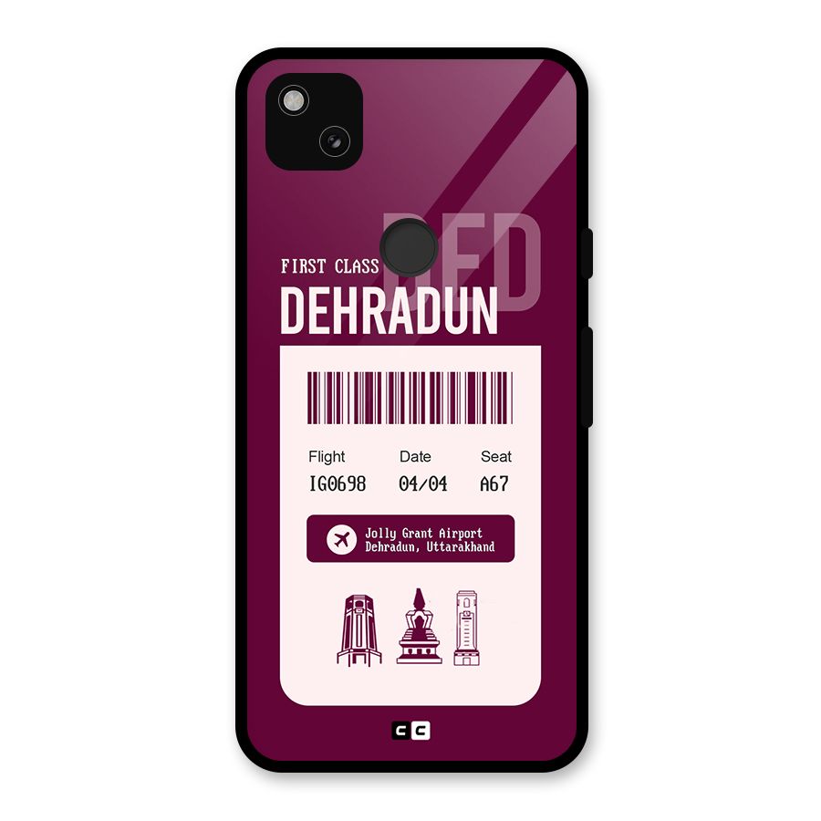 Dehradun Boarding Pass Glass Back Case for Google Pixel 4a