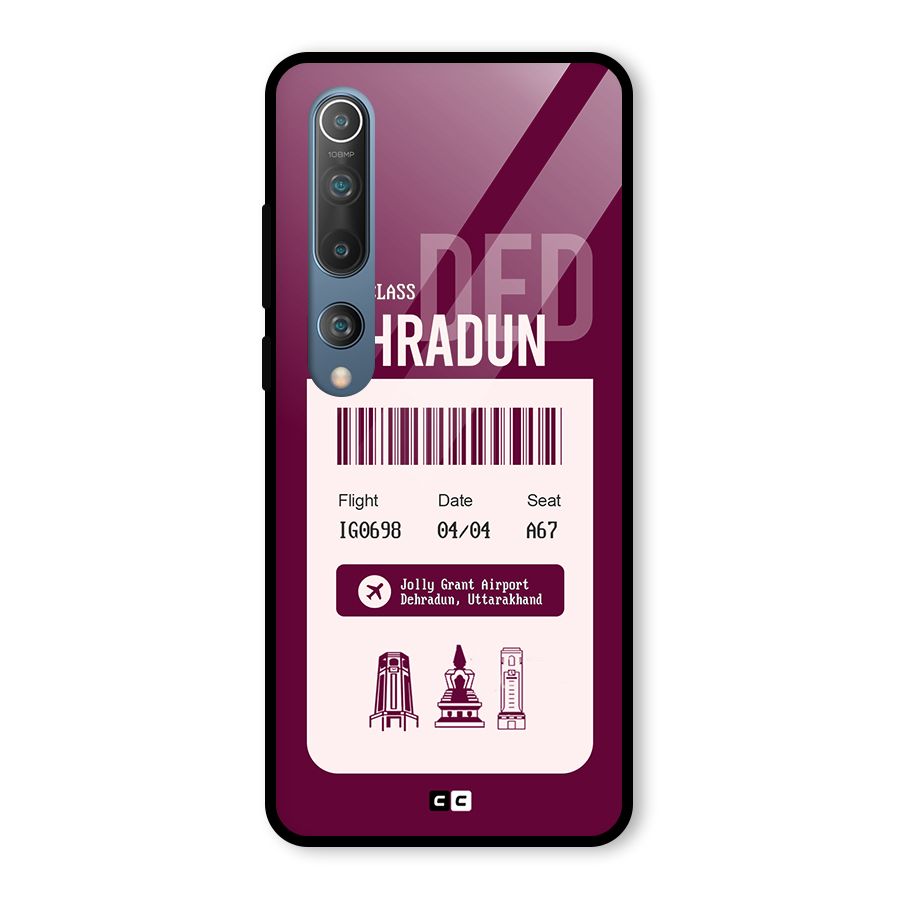 Dehradun Boarding Pass Glass Back Case for Mi 10