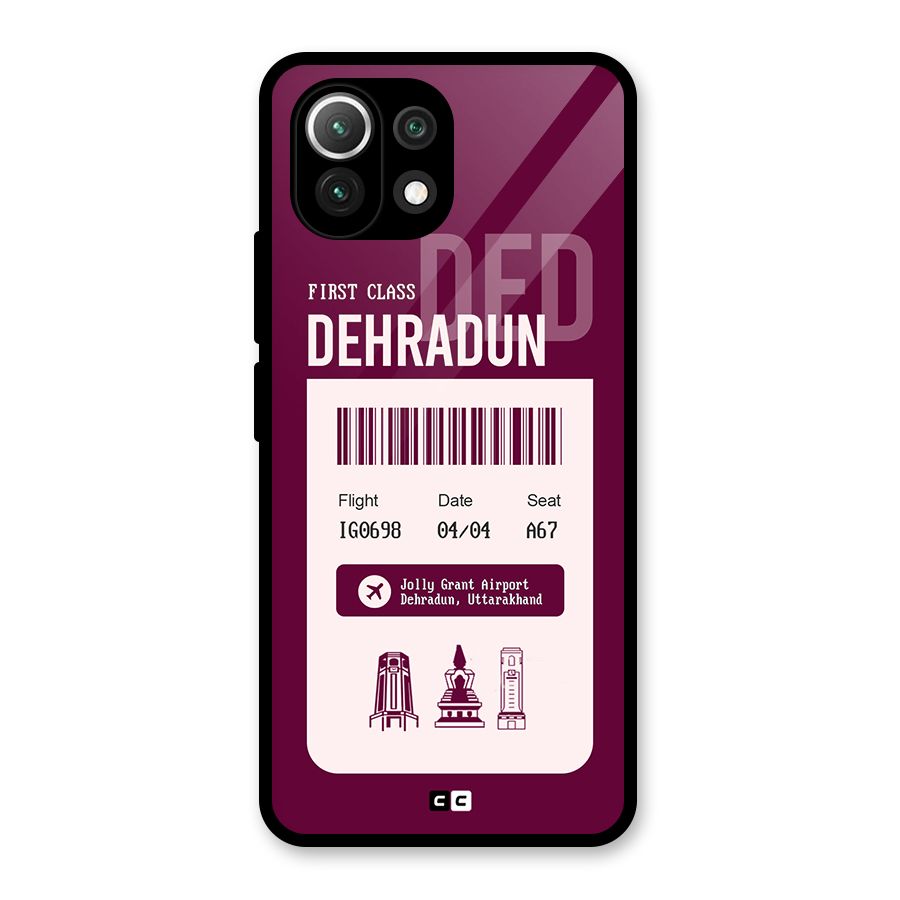 Dehradun Boarding Pass Glass Back Case for Mi 11 Lite