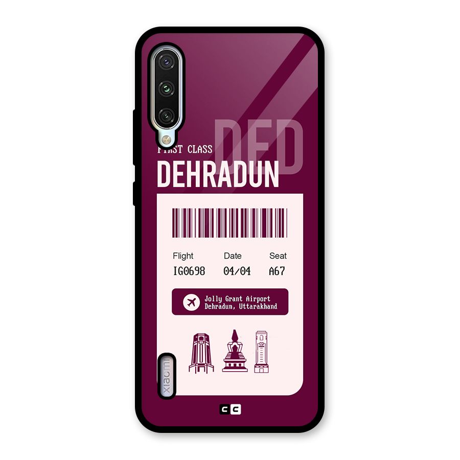 Dehradun Boarding Pass Glass Back Case for Mi A3