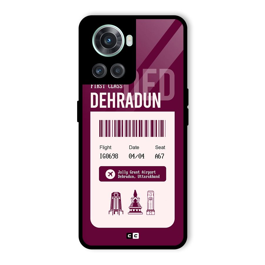 Dehradun Boarding Pass Glass Back Case for OnePlus 10R