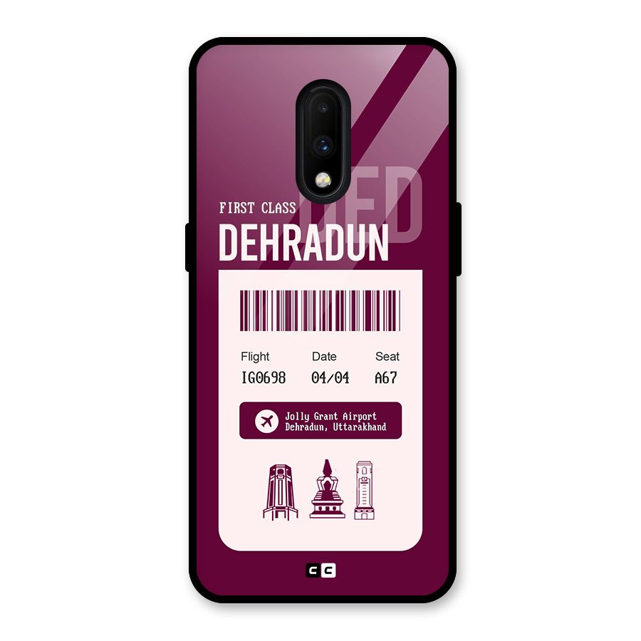 Dehradun Boarding Pass Glass Back Case for OnePlus 7