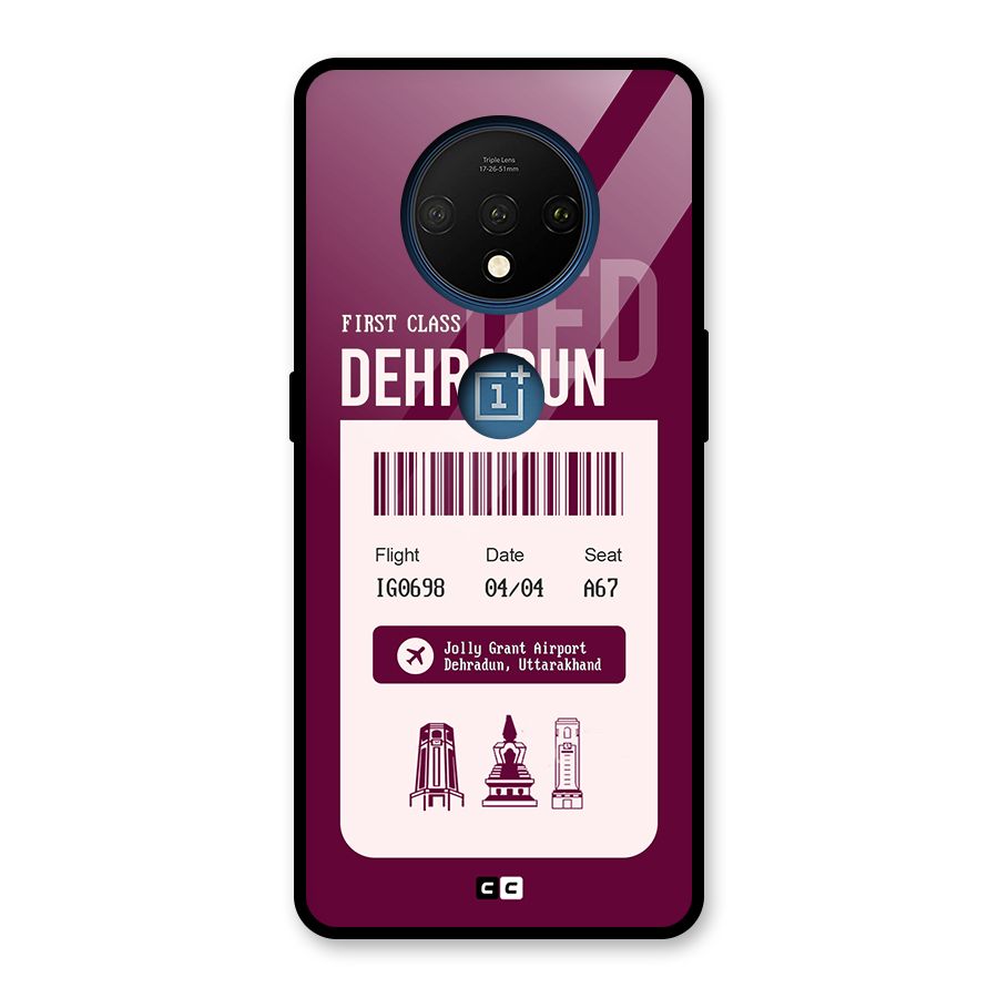 Dehradun Boarding Pass Glass Back Case for OnePlus 7T