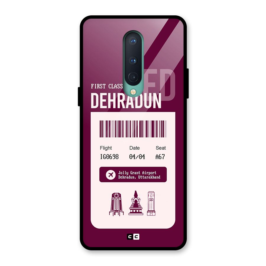 Dehradun Boarding Pass Glass Back Case for OnePlus 8